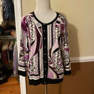 WHBM Purple Patterned Cardigan